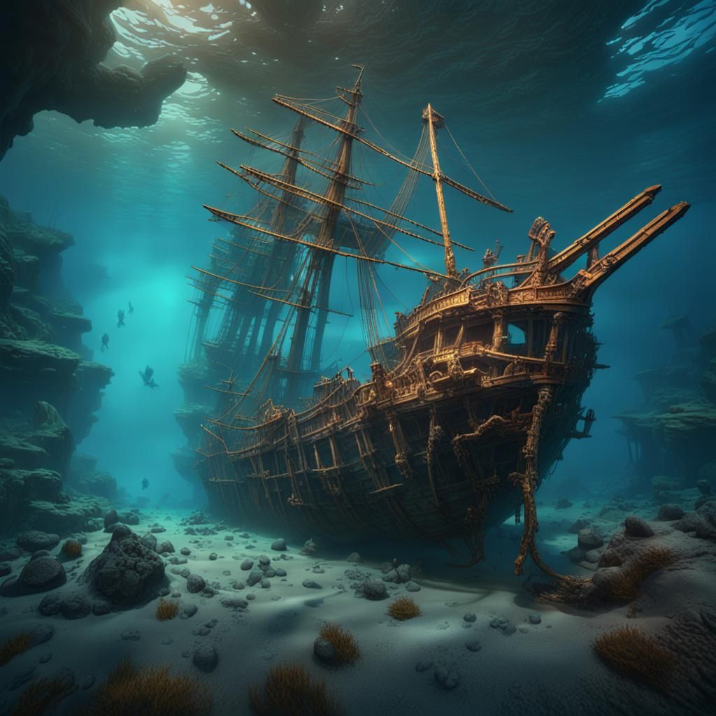 Shipwreck Underwater Ai Generated Artwork Nightcafe Creator