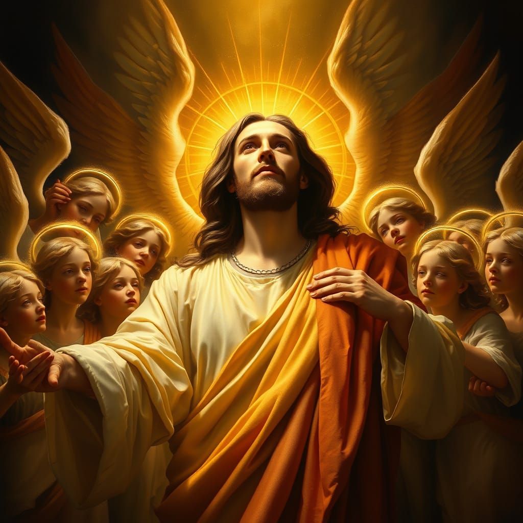 Jesus surrounded by angels
