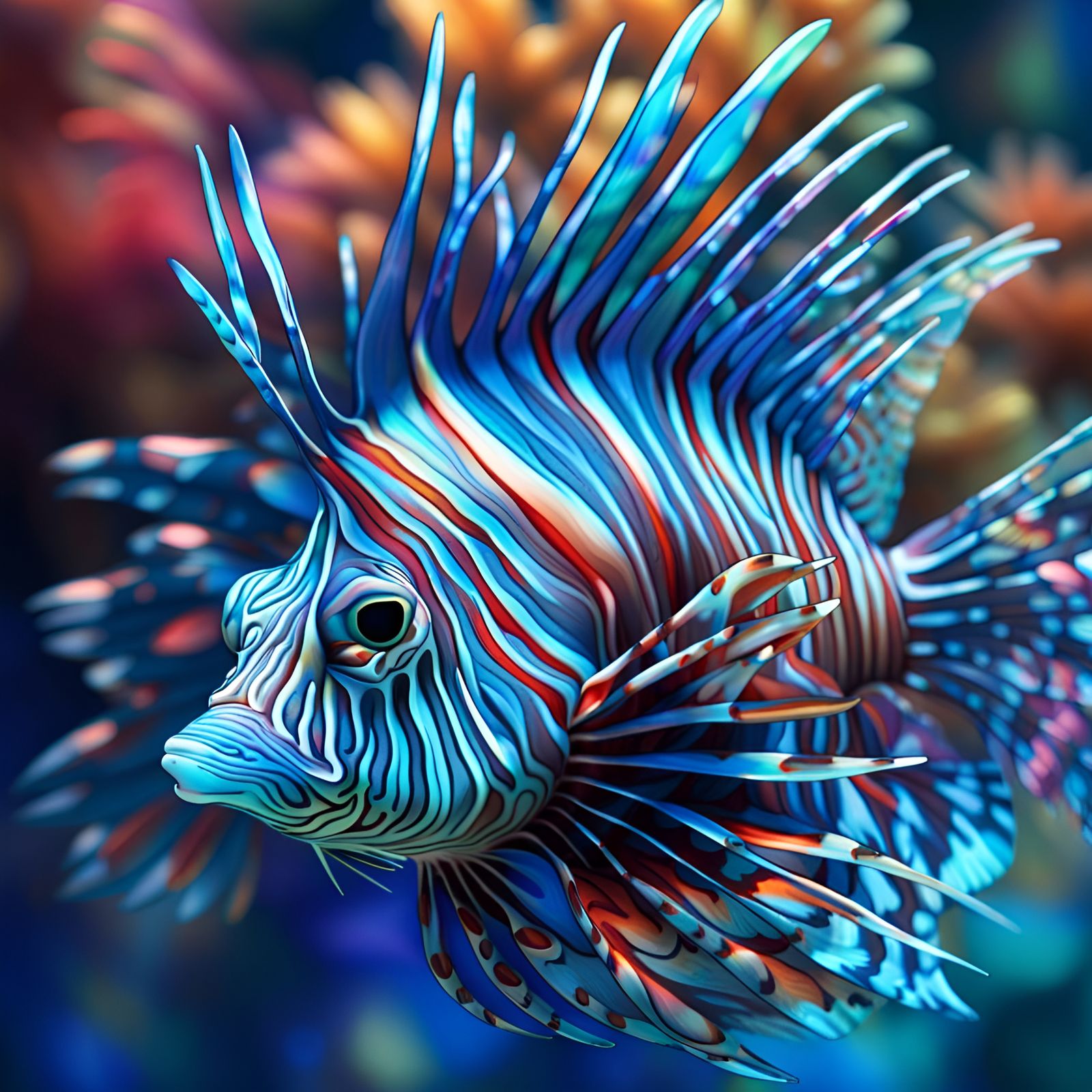 A mesmerizing macro lens iridescent view of a glorious, extr...