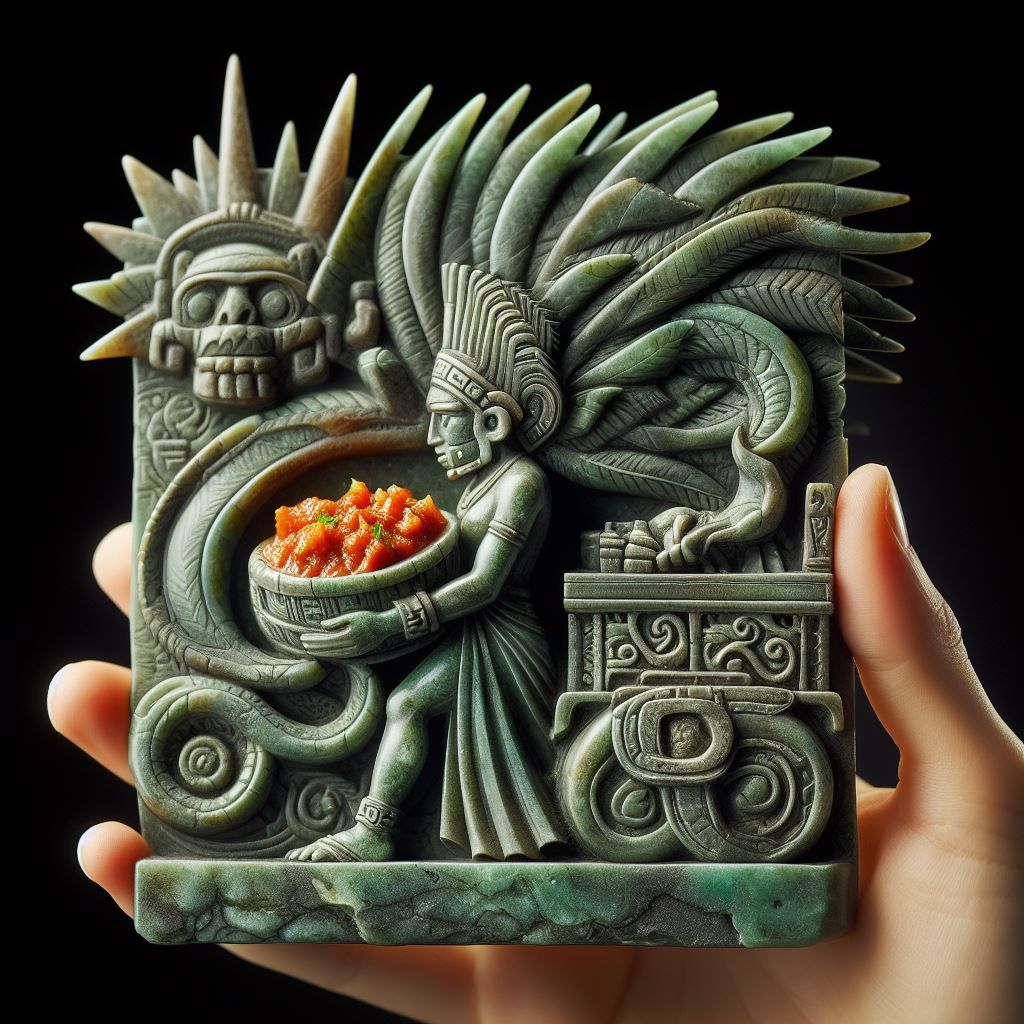 Mexican salsa, Jade sculpture