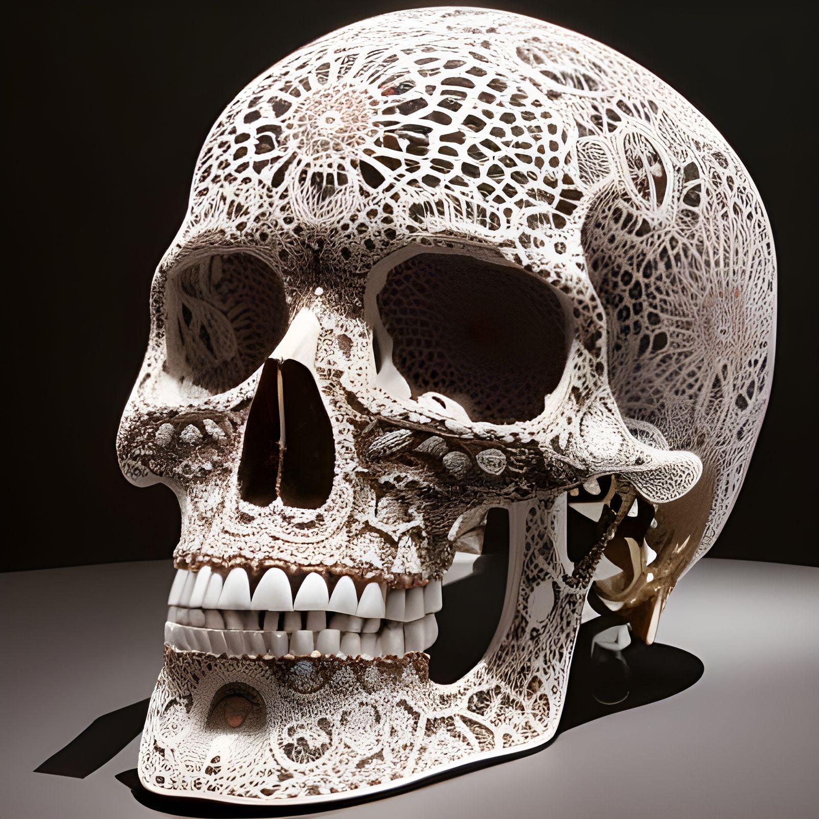 Lace skull, inspired by Damien Hirst  by @Anima