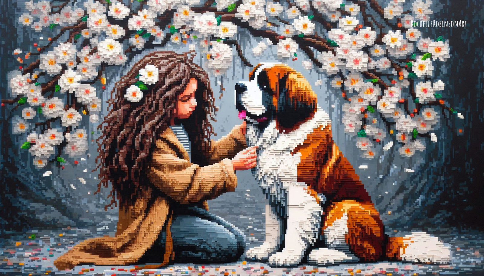 A Young Girl And Her Dog Lord Byron