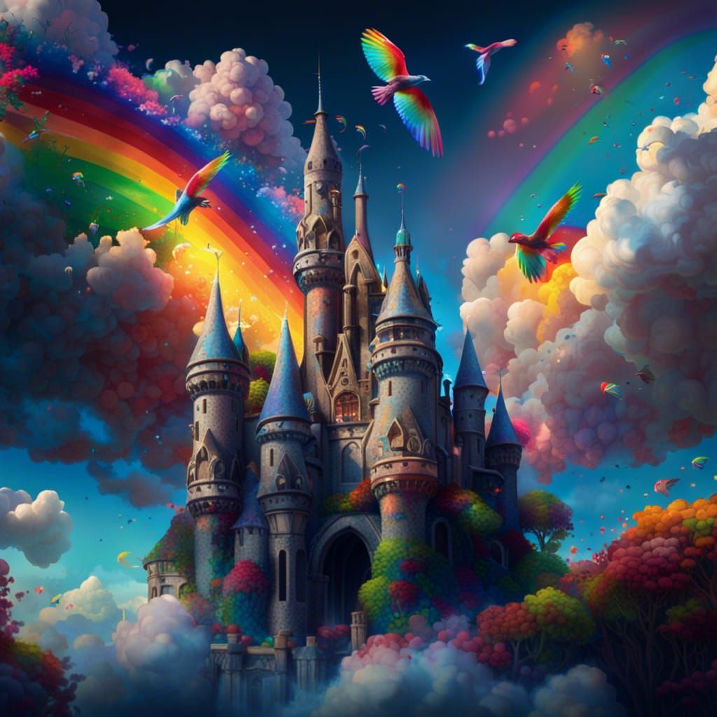 Psychedelic fantasy castle - AI Generated Artwork - NightCafe Creator