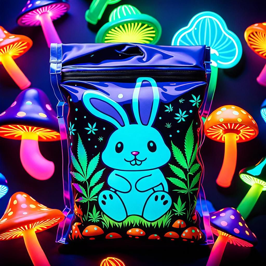 LSD neon bunny water cosmos Psychedelic night light UV  Cann...