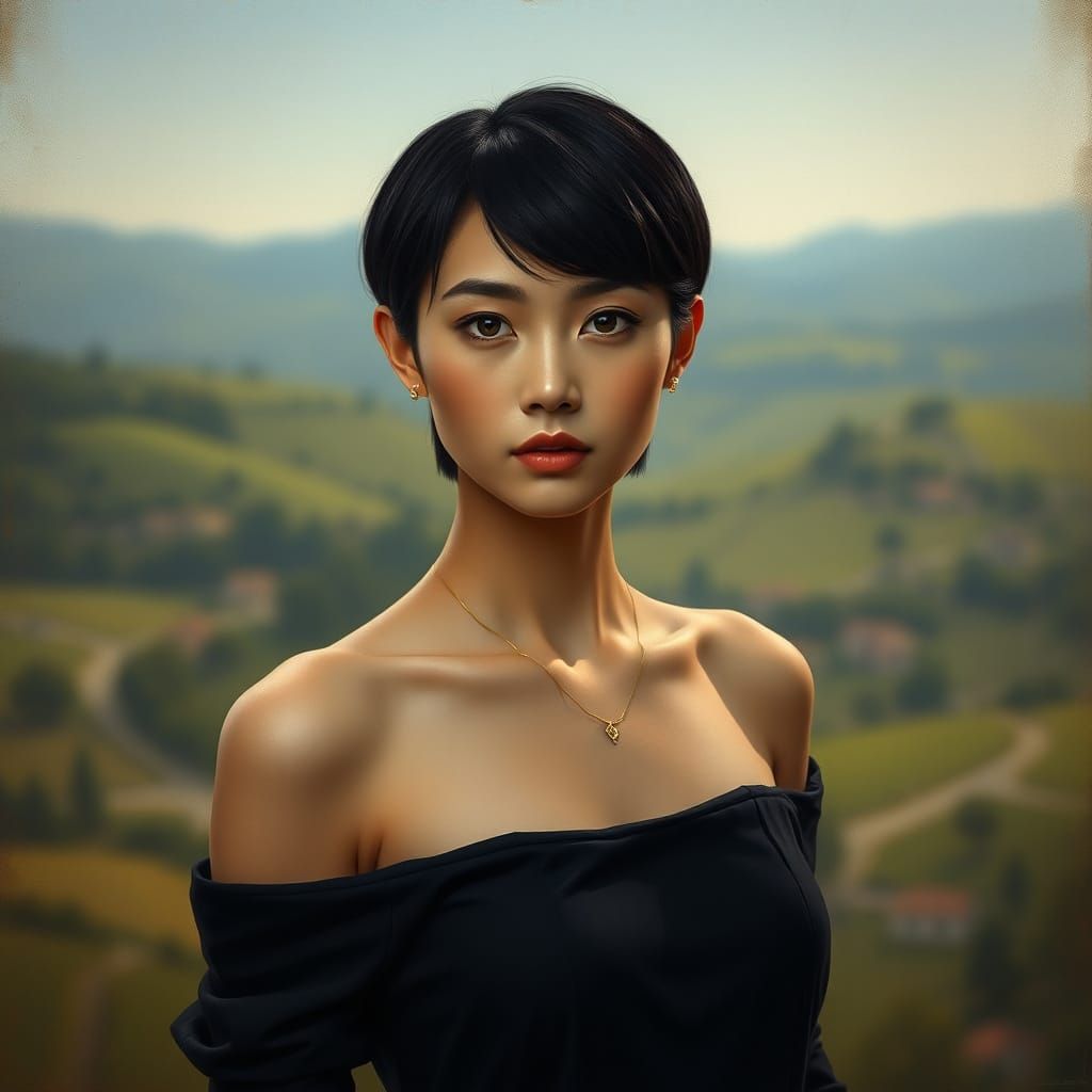 Thai Woman Portrait in Renaissance Style