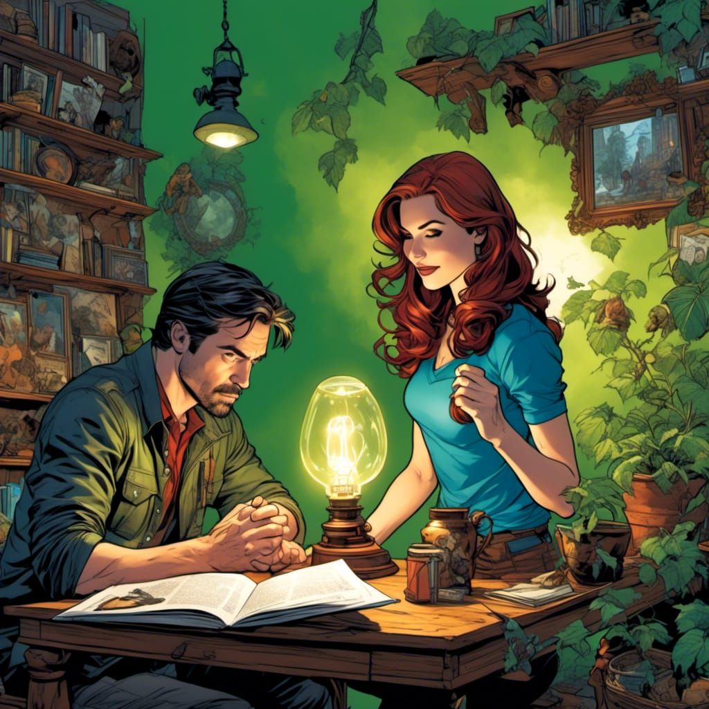  <lora:Comic Book Style:1.0> The Lamp