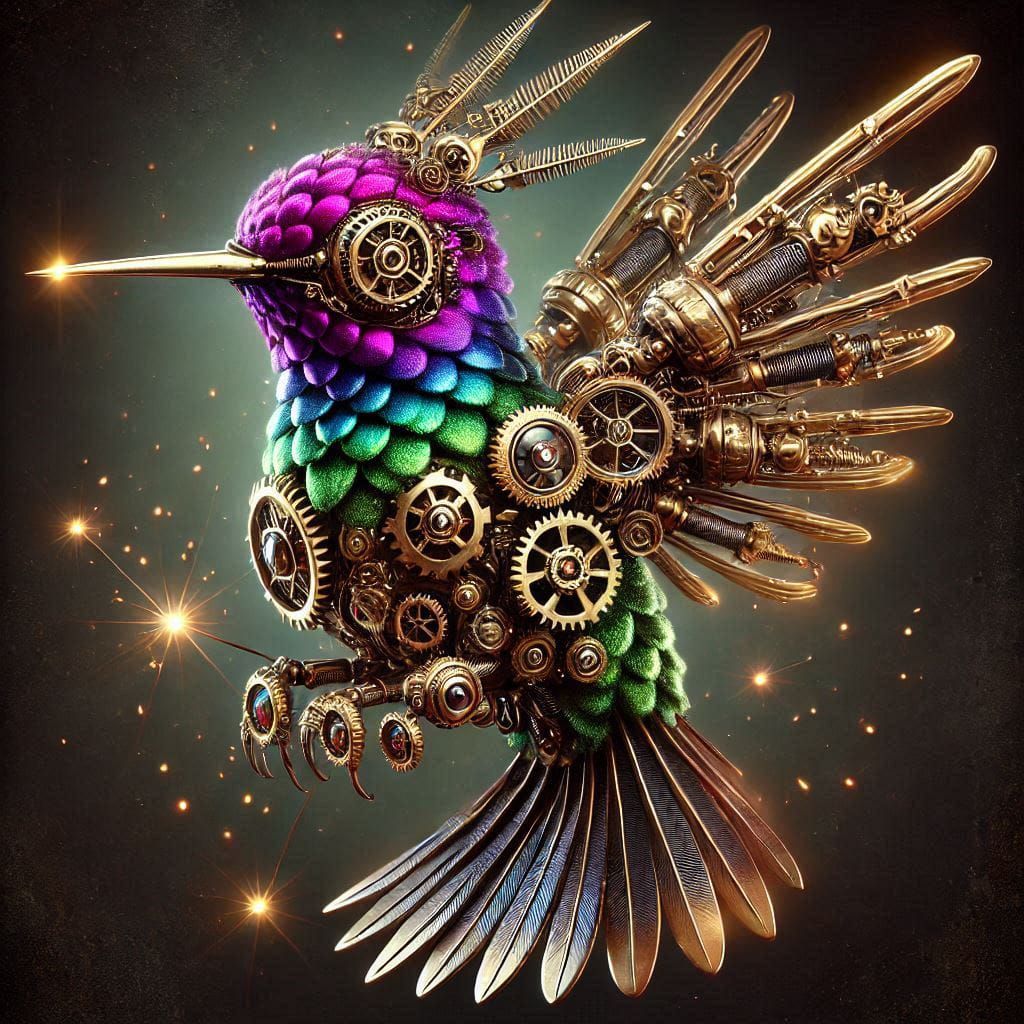 Velvet steampunk Hummingbird
