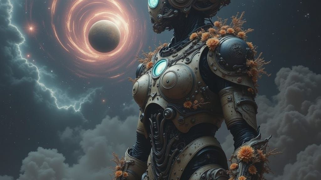 Ancient Automaton in Cosmic Nebula