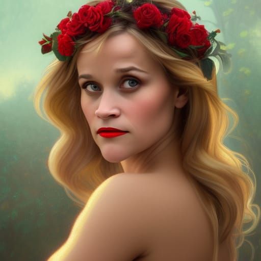 Reese Witherspoon Is Dryad Princess Of Red Roses Ai Generated Artwork Nightcafe Creator 