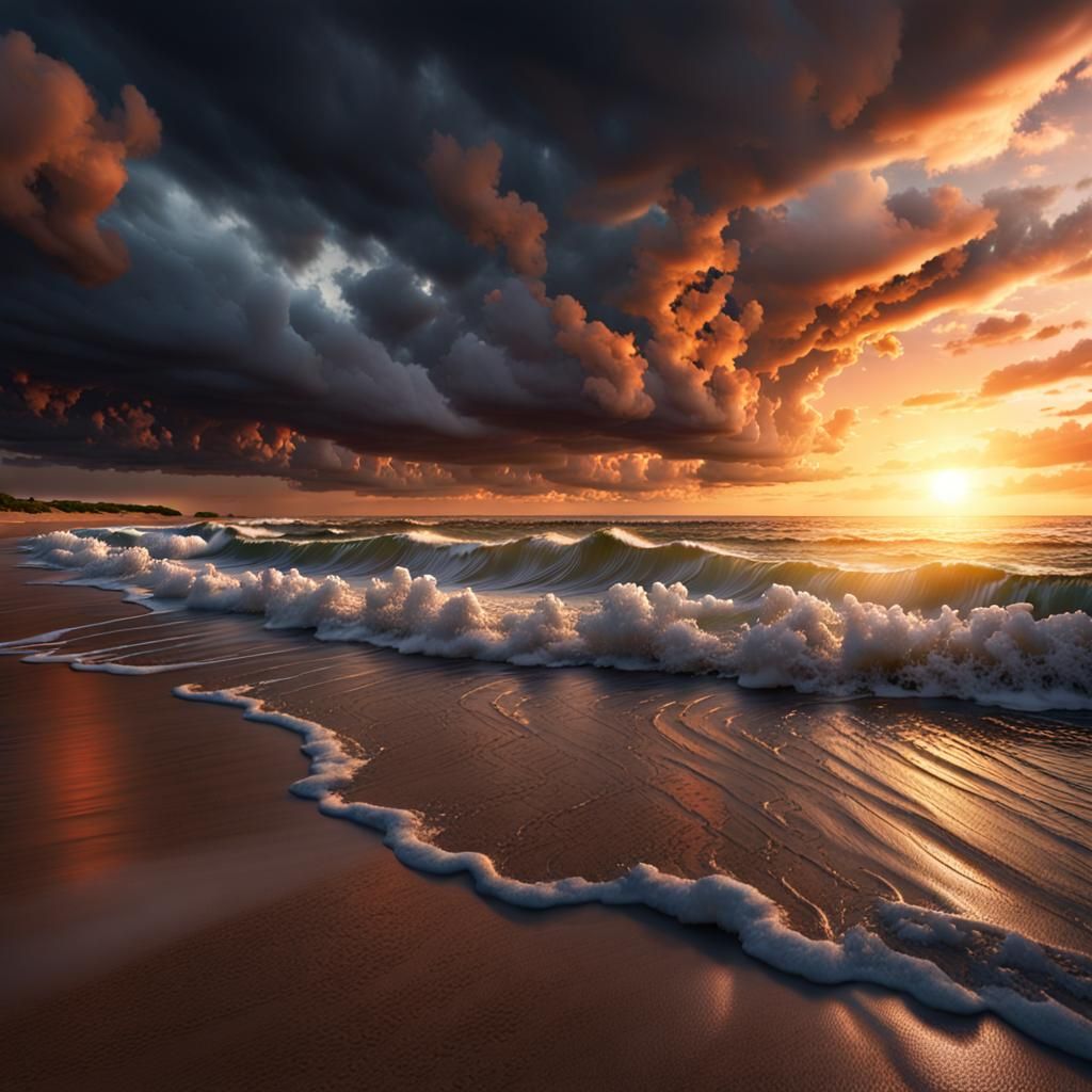Beautiful beach, beautiful sunset