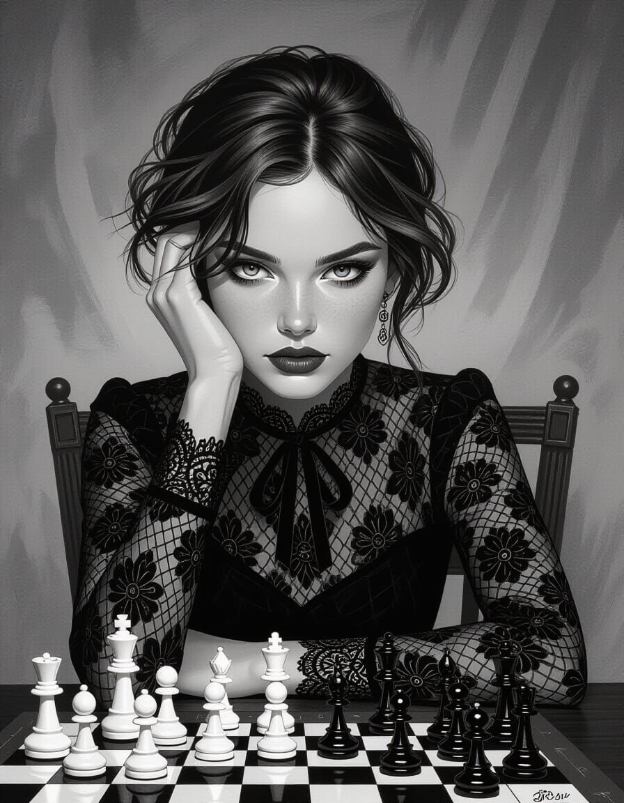 STYLE: "In style of Ilya Kuvshinov + Paul Cadmus, where Kuvshinov's precise facial detailing and expressive eyes create captivating emotiona...