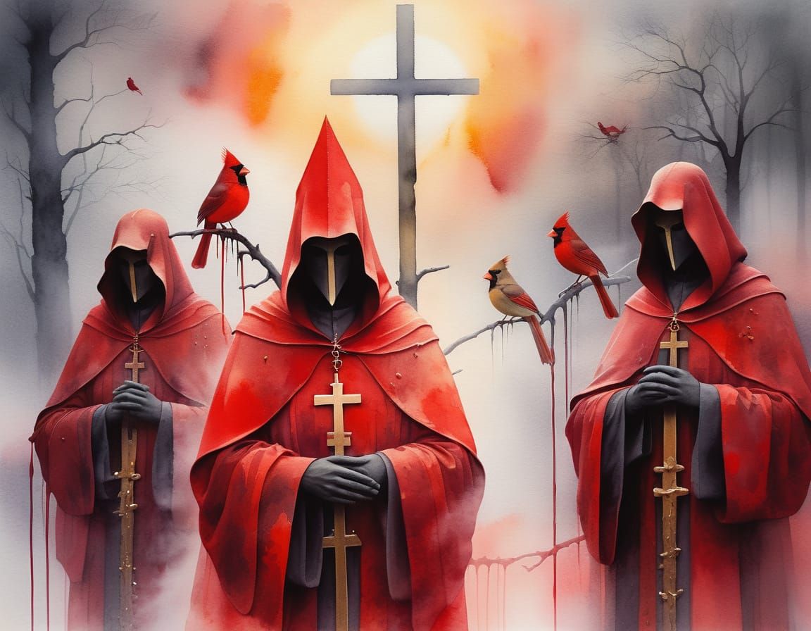 The Three Cardinals   by @Larry_J_Rollason_ART