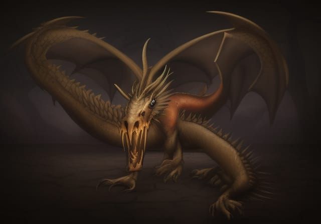 real Dragon with horns