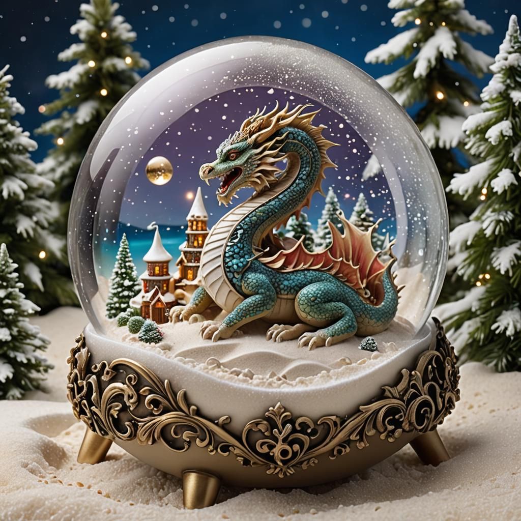 Magical Dragon Snow Globe  by @Vixsin