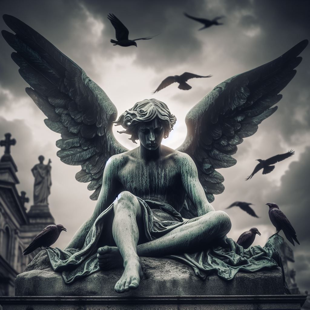 desperate angel statue