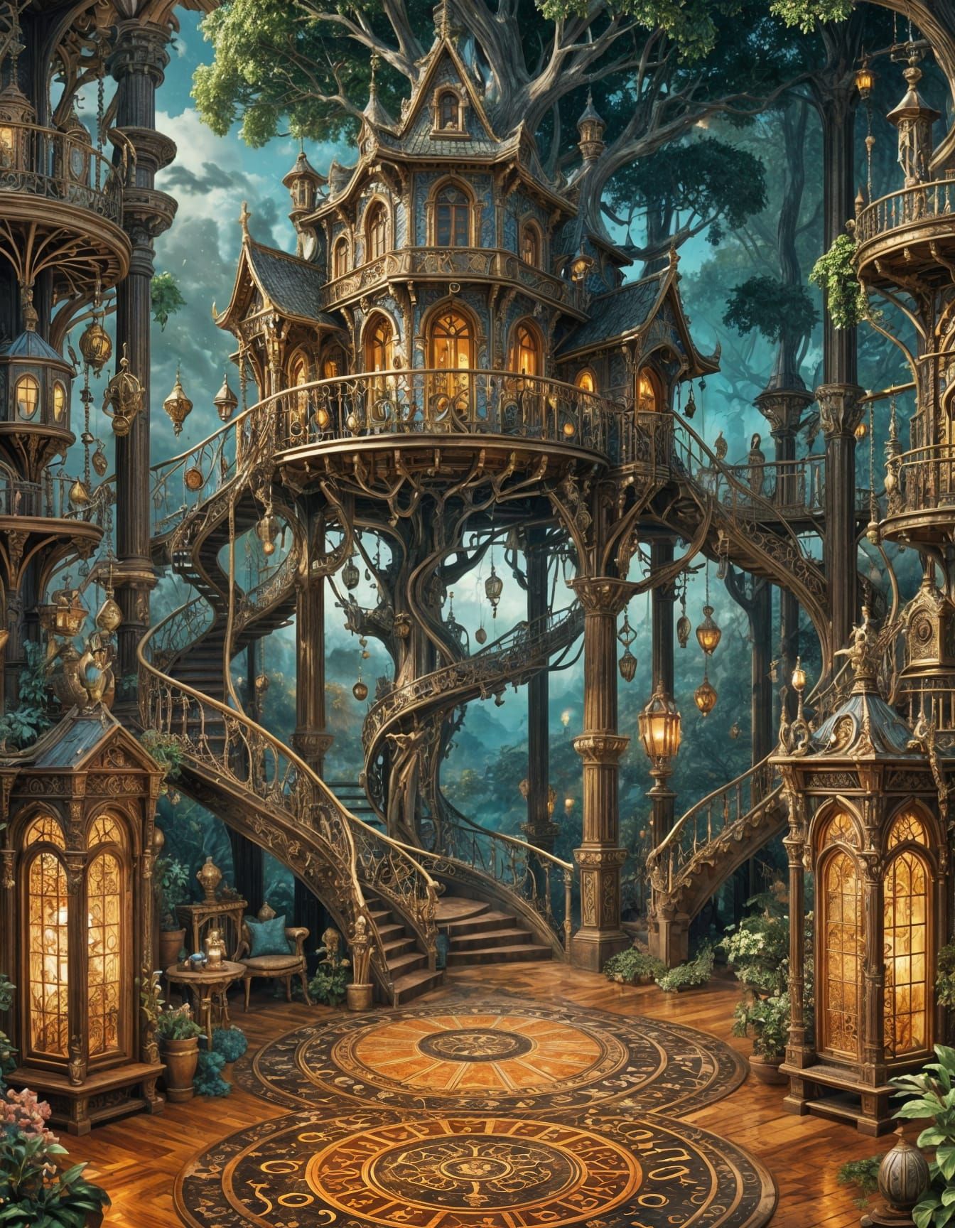 A high elven treehouse   by @Silken