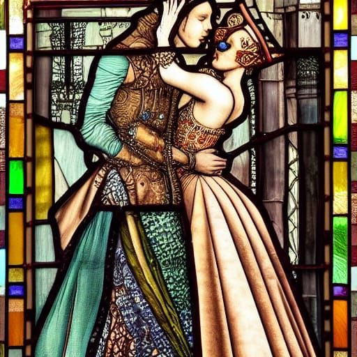 Lovers embrace 1