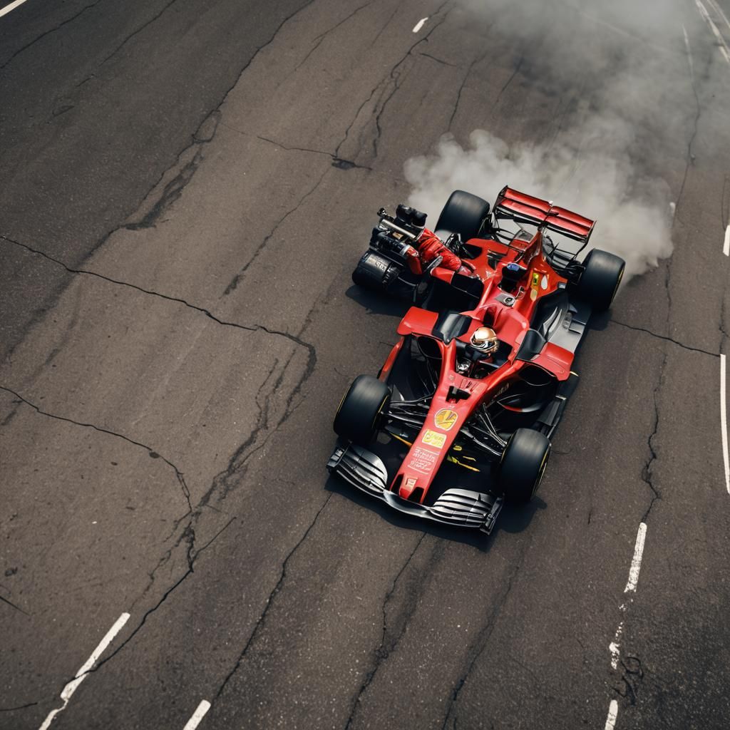 Charles Leclerc in Ferrari F1 car
