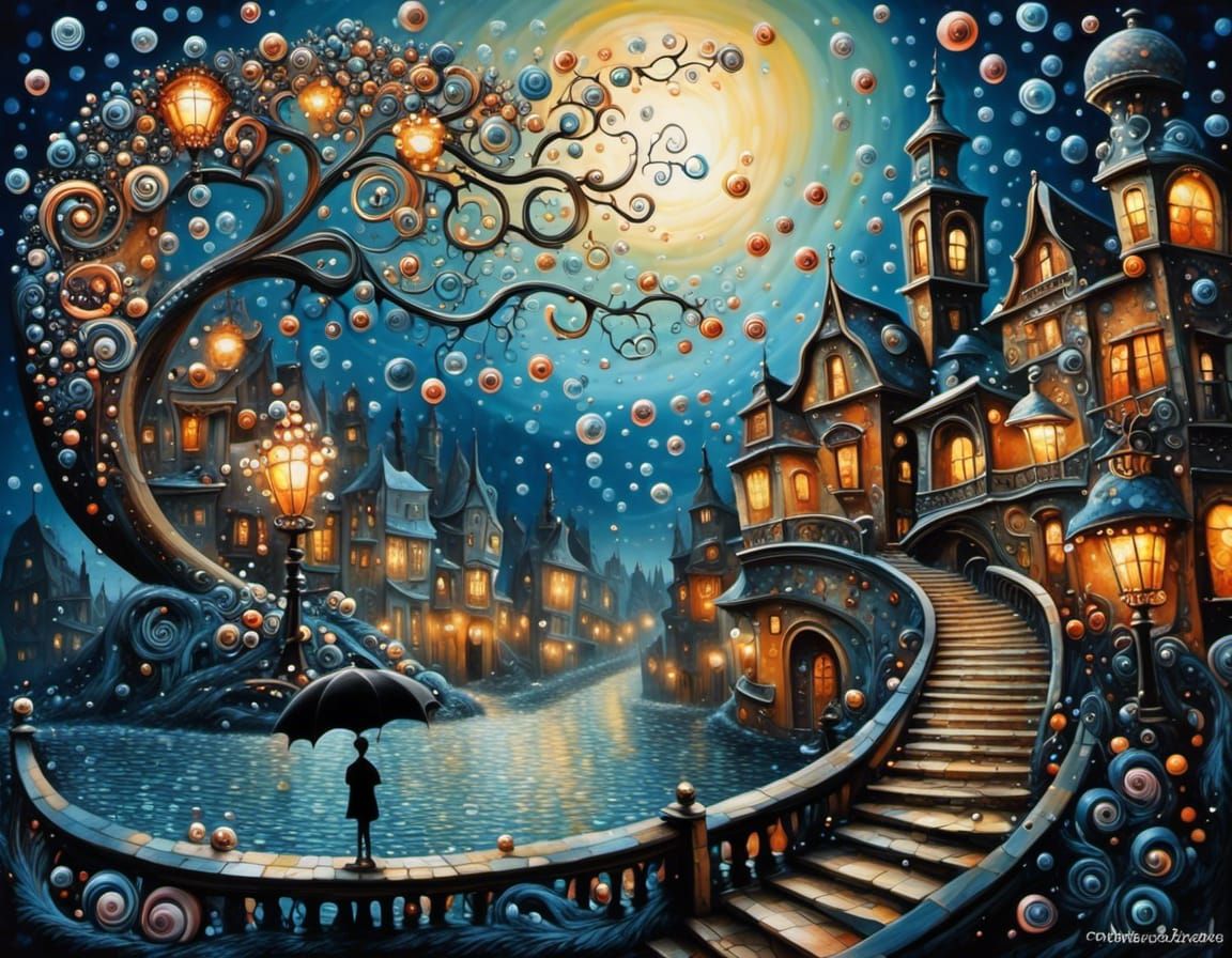 combine the art of Picasso with the style of Tim Burton to create an abstract depiction of time completely ...  by @MG