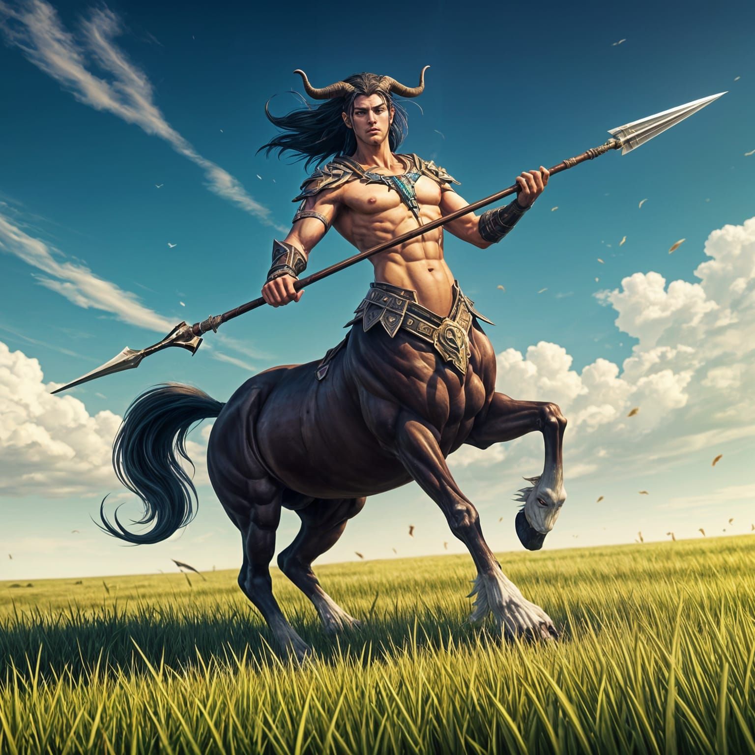 Centaur warrior patrols the flats  by @Helvetica_