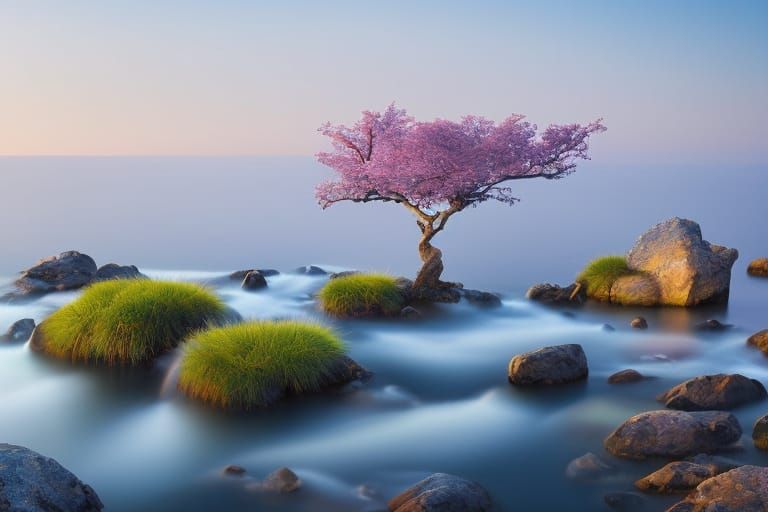 Lone Sakura, water II