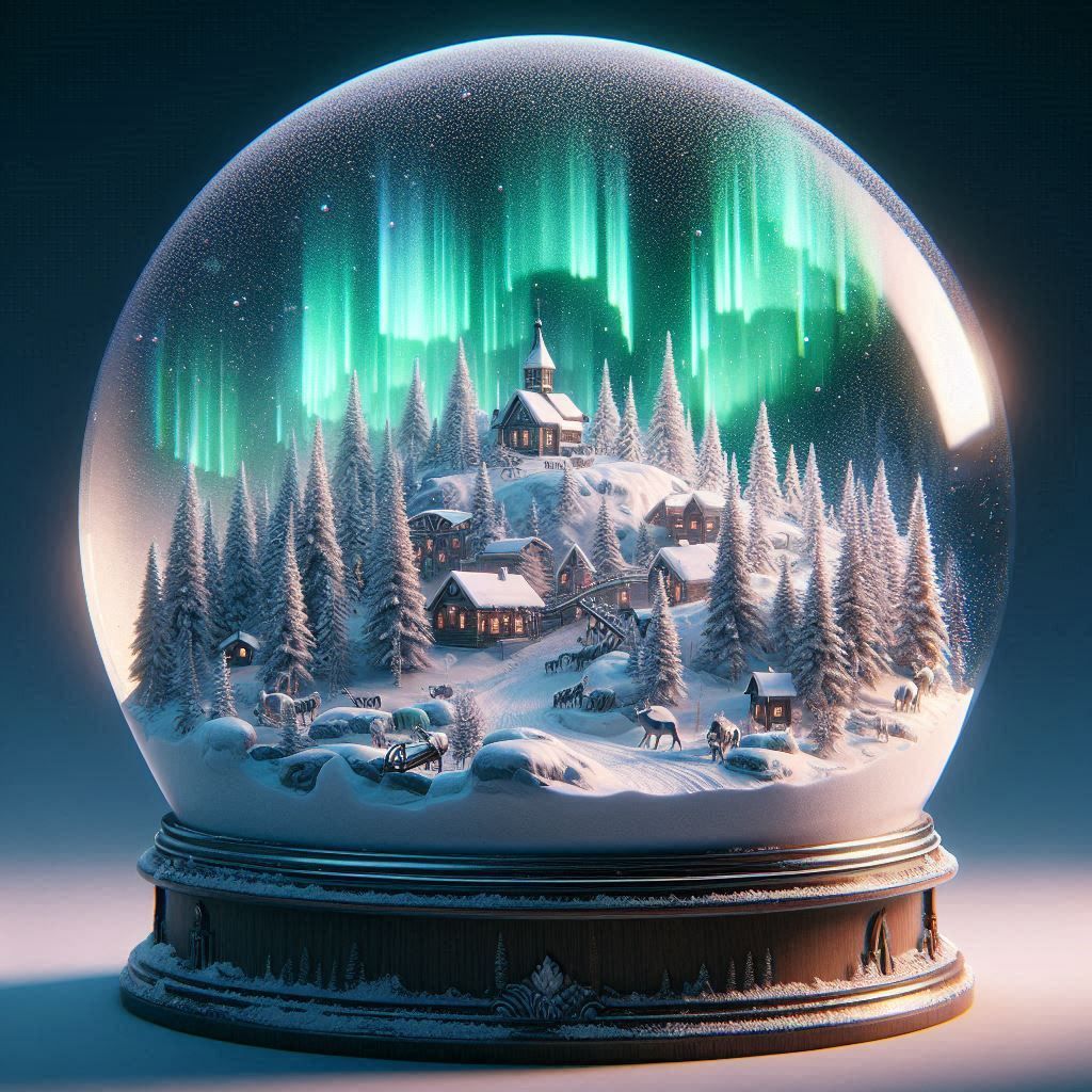 village in a snow globe