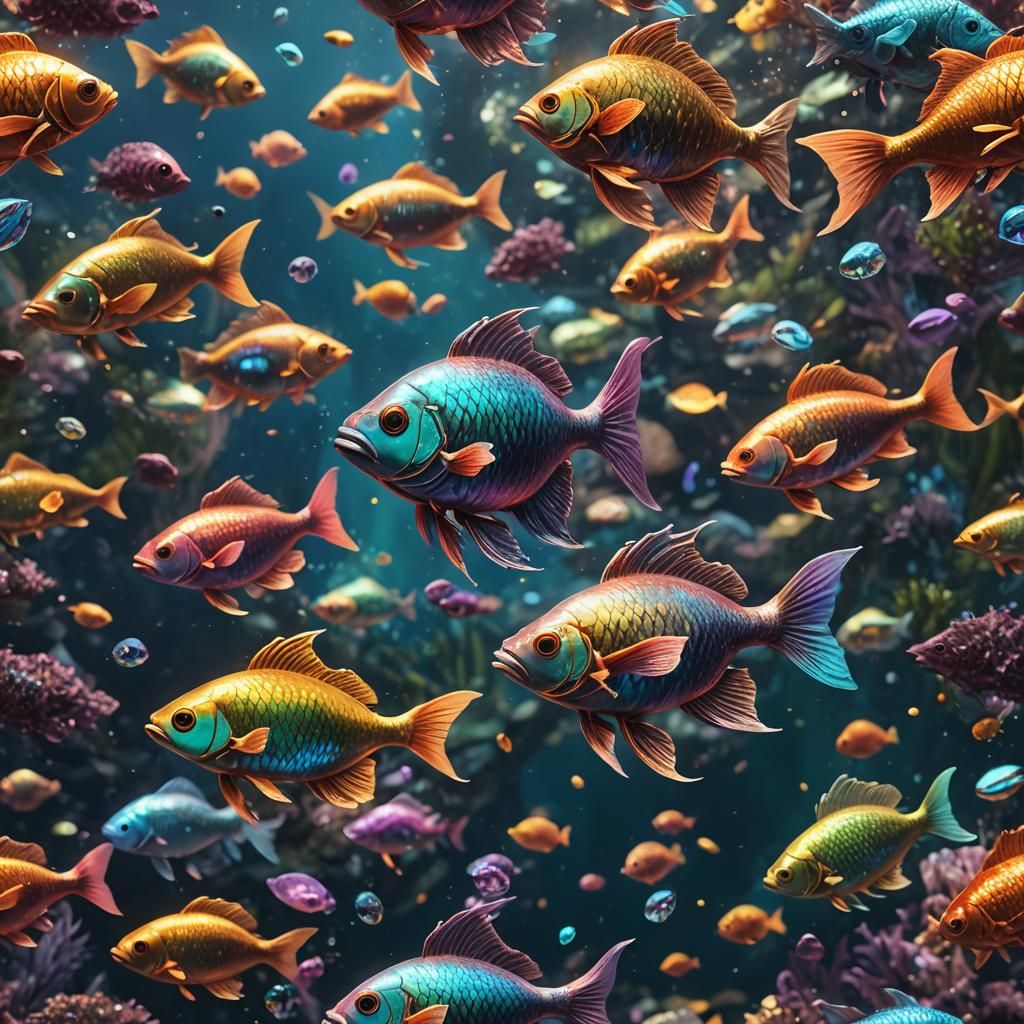 HOLOGRAPHIC FISH FLOATING