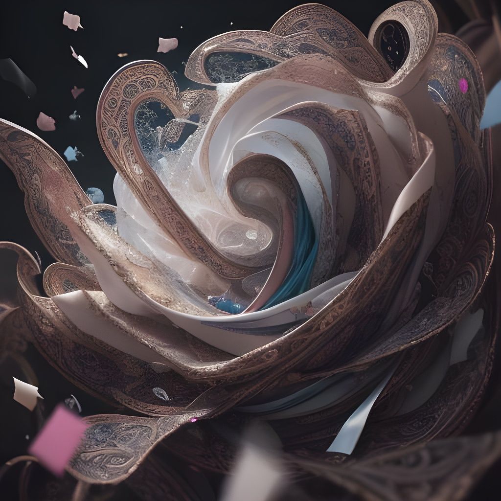 A swirling of lace and confetti AI Generated Artwork NightCafe Creator