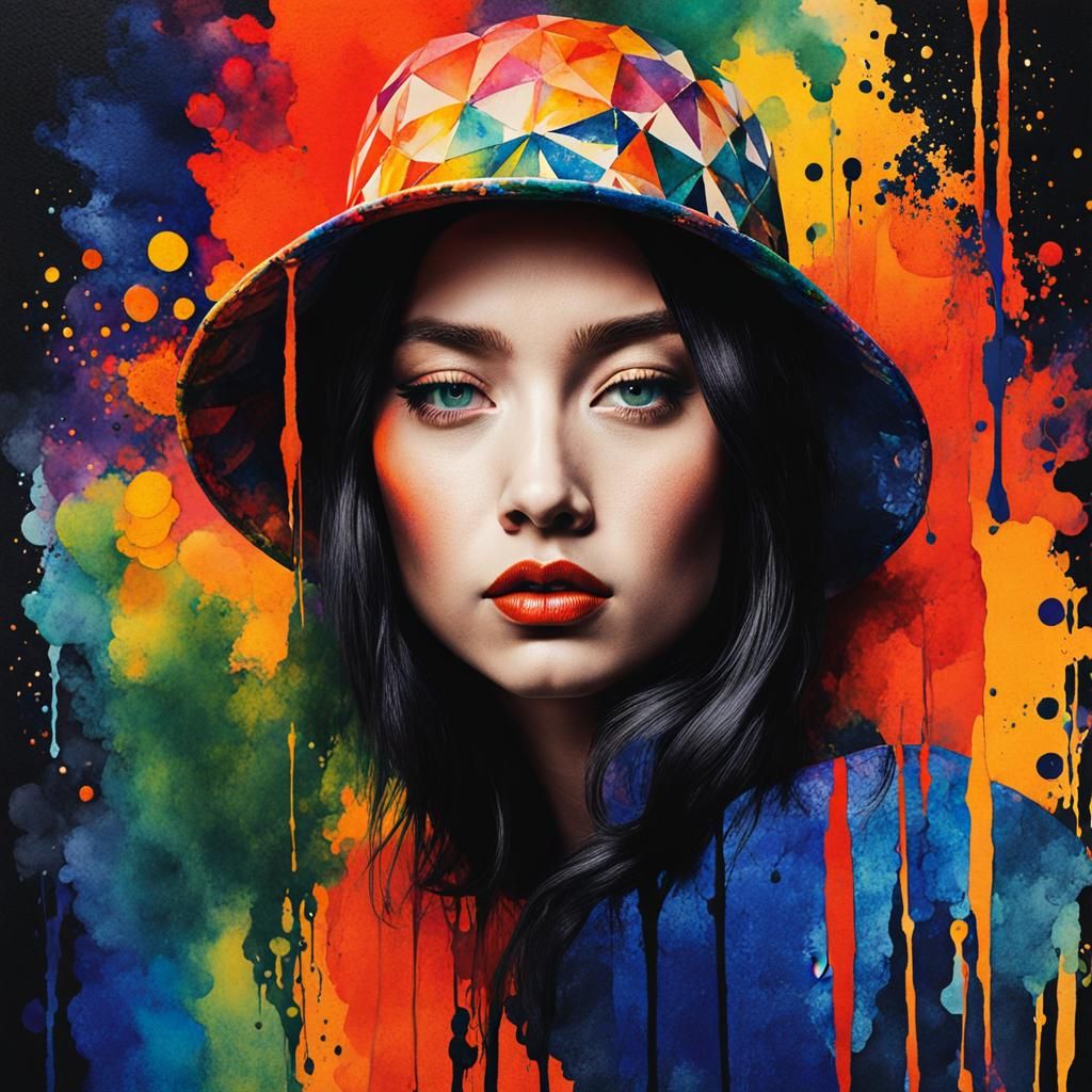 Ink splash portrait