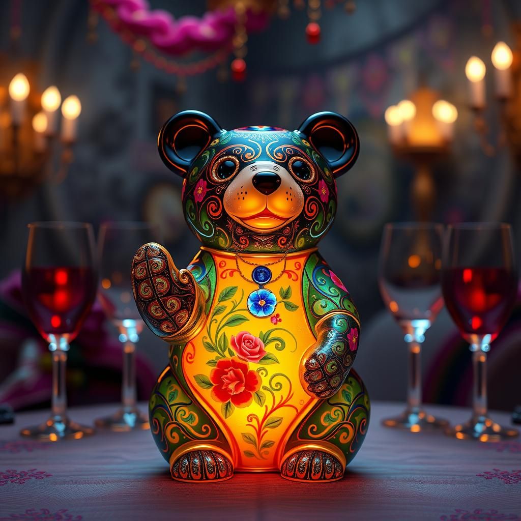 Enameled glass bear figurine at Russian Soiree  by @Caleb