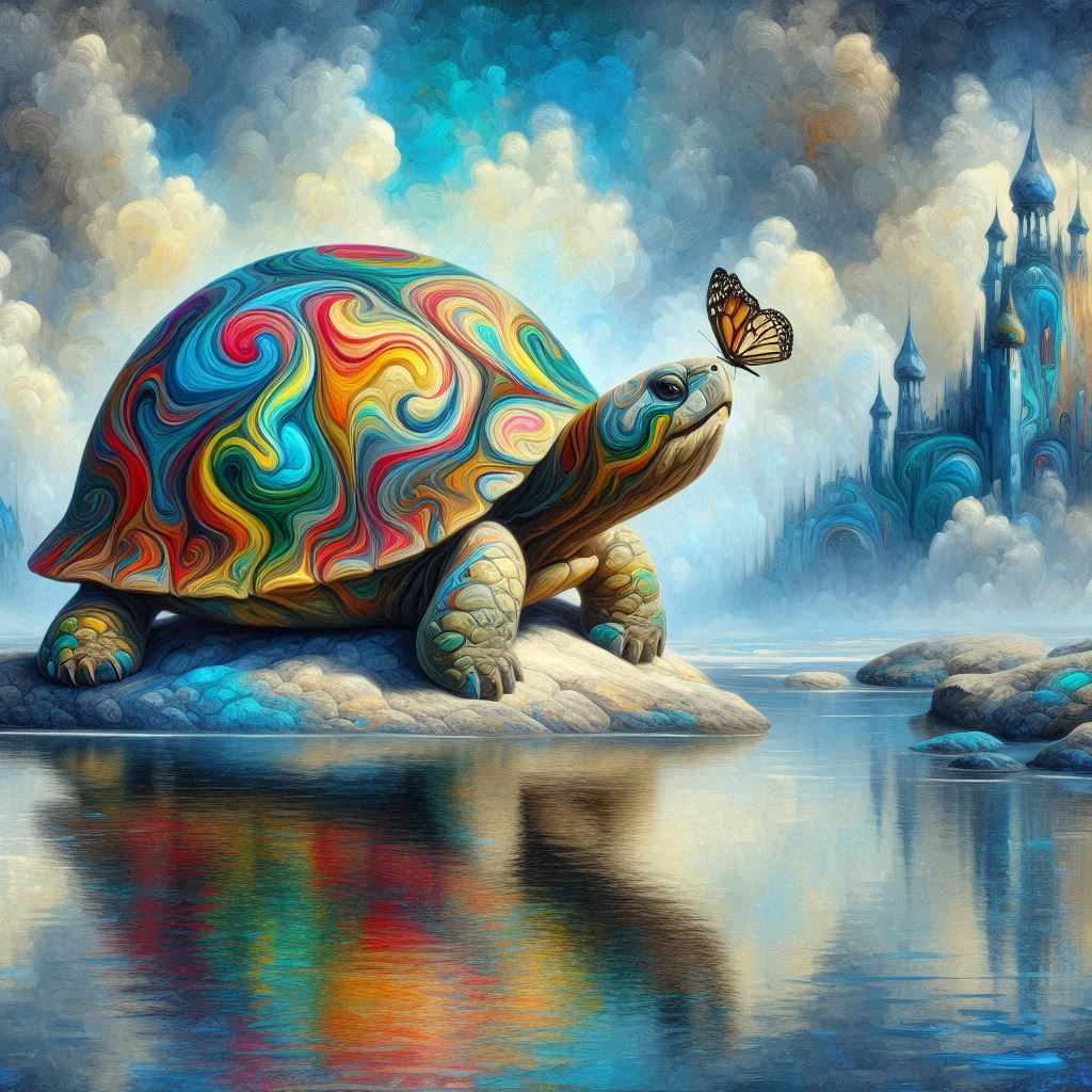 Playing with a butterfly