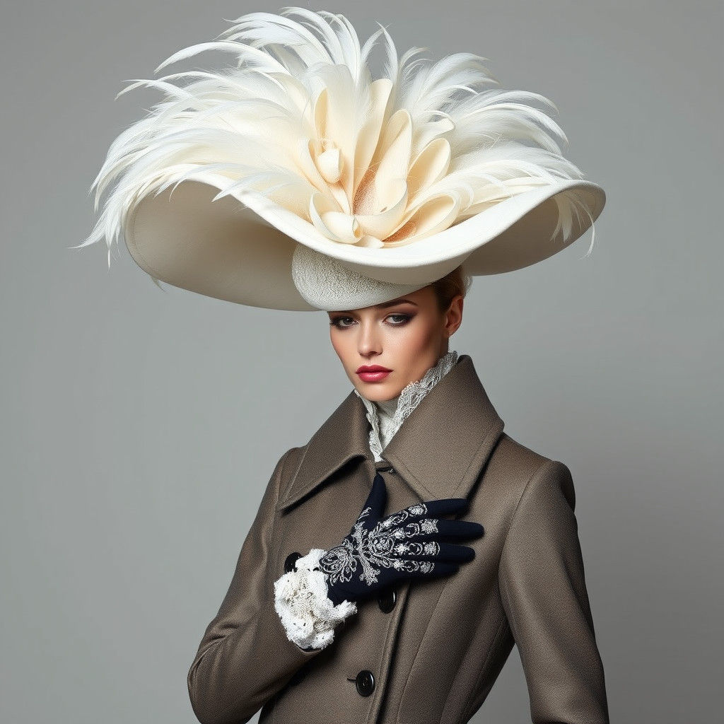 a dramatic, oversized hat
