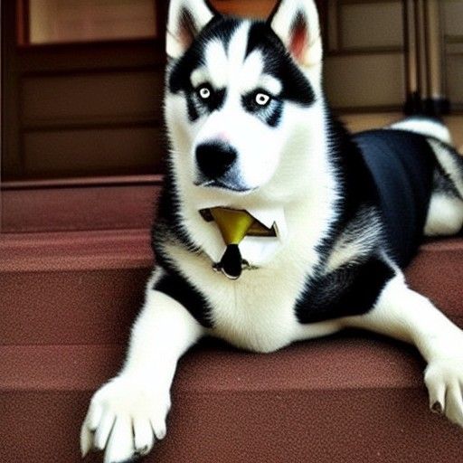 cute dog husky with suit and tie