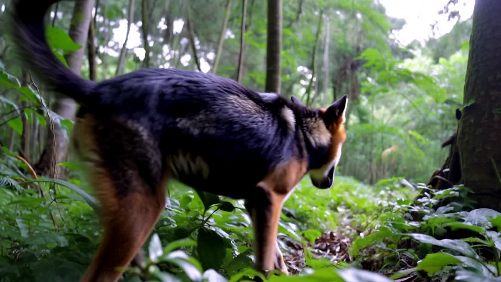 Bush Dog in a Lowland Tropical Forest