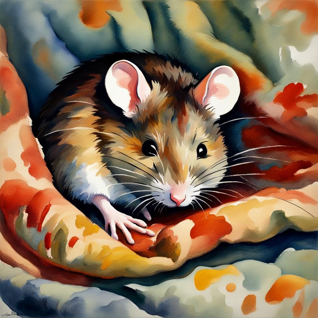 Mouse in blanket