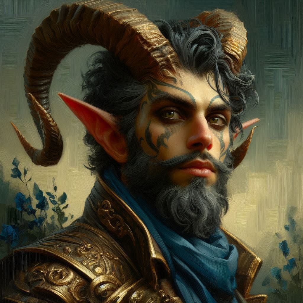 Portrait of a Tiefling Baron