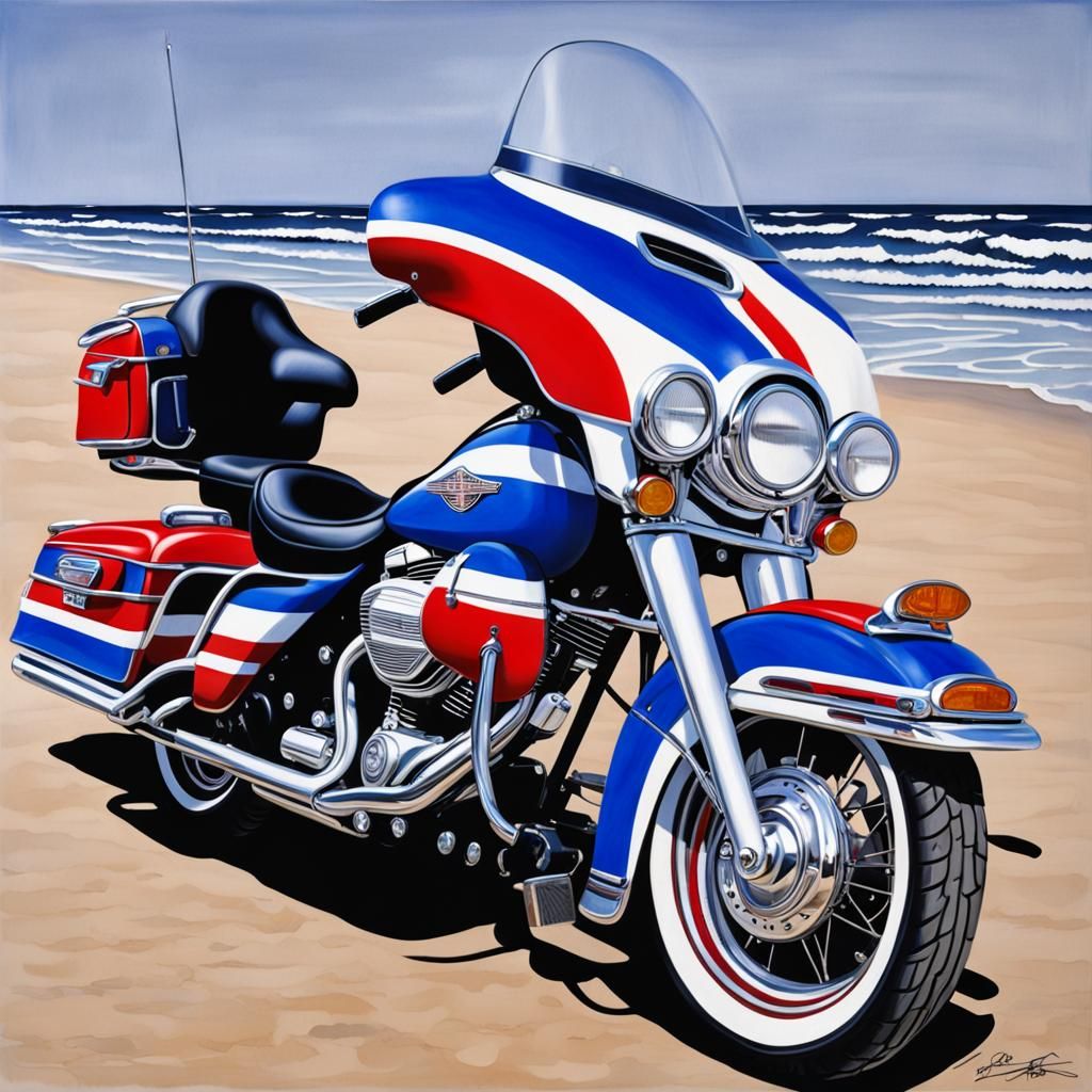 1999 Harley Davidson electra glide motor cycle painted in re...