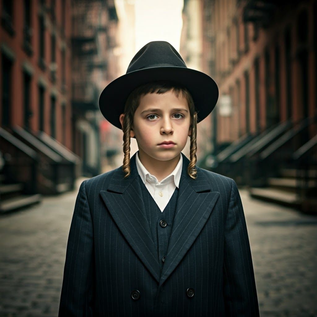 דיוקן של ילד חסידי אמריקאי