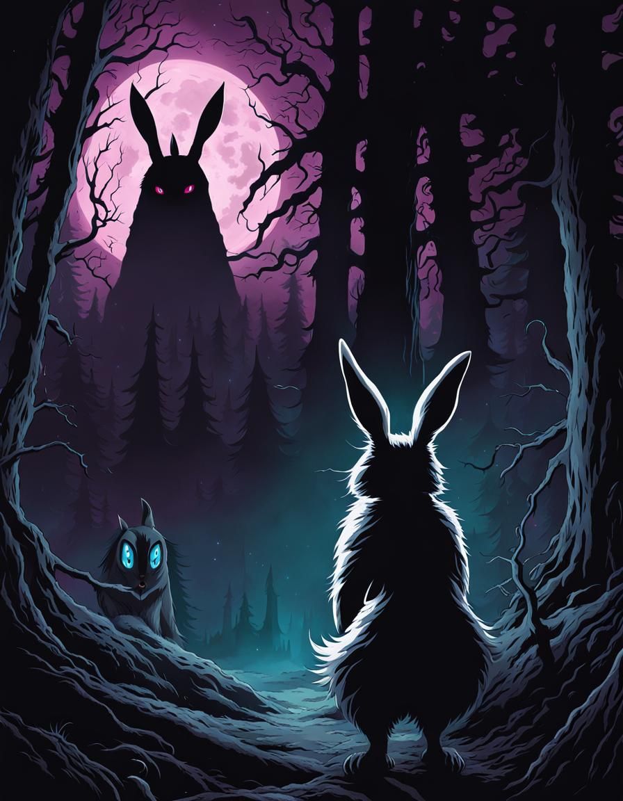 A Rabbit's Walk at Night  by @Meph