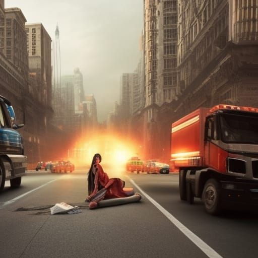 Woman ran over by a city truck