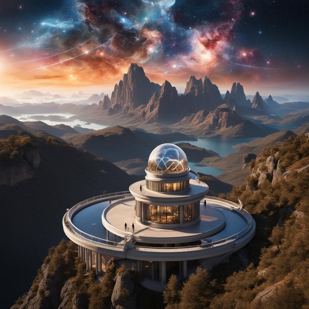 In the heart of a surreal landscape, where the fabric of tim...