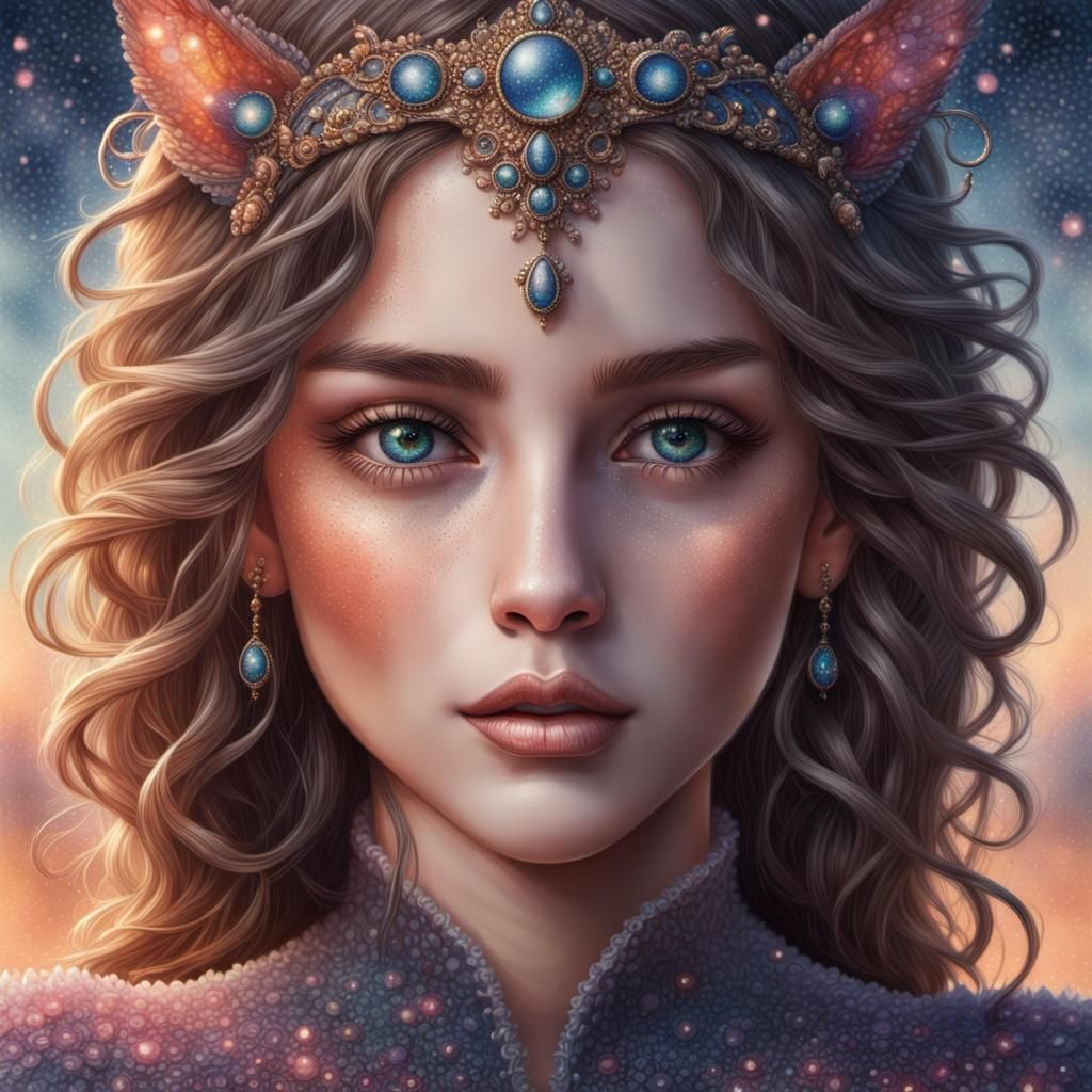 Pointillism Fantasy Princess - AI Generated Artwork - NightCafe Creator