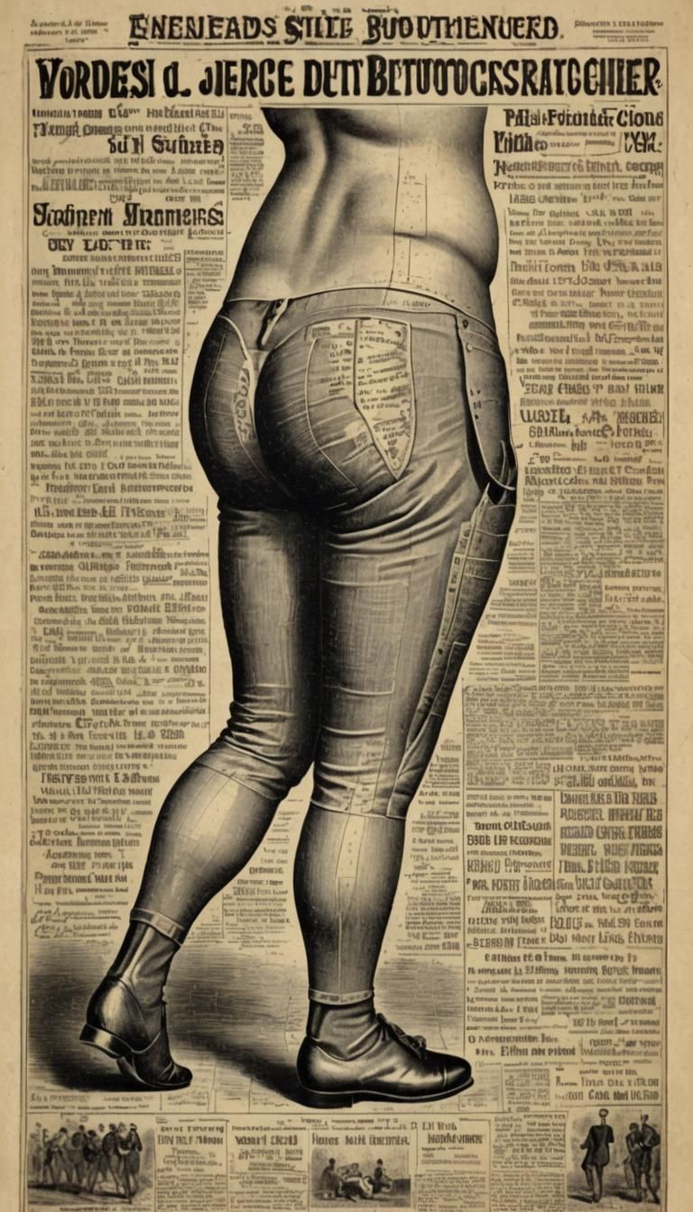 1889 Advertisement for Sexy Tight Jeans - AI Generated Artwork - NightCafe  Creator