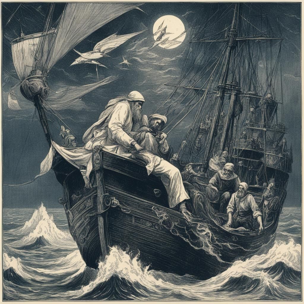 Illustration from The Rime of the Ancient Mariner for Andrew...