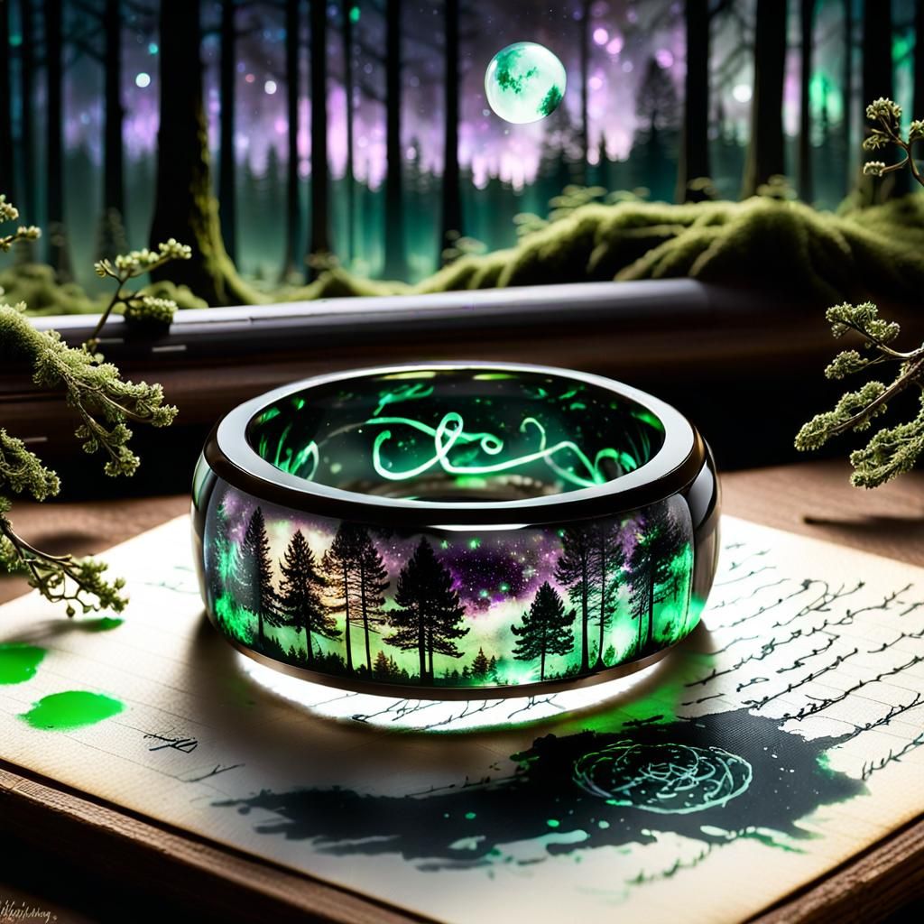 Glowing Resin Ring  by @Chickadee