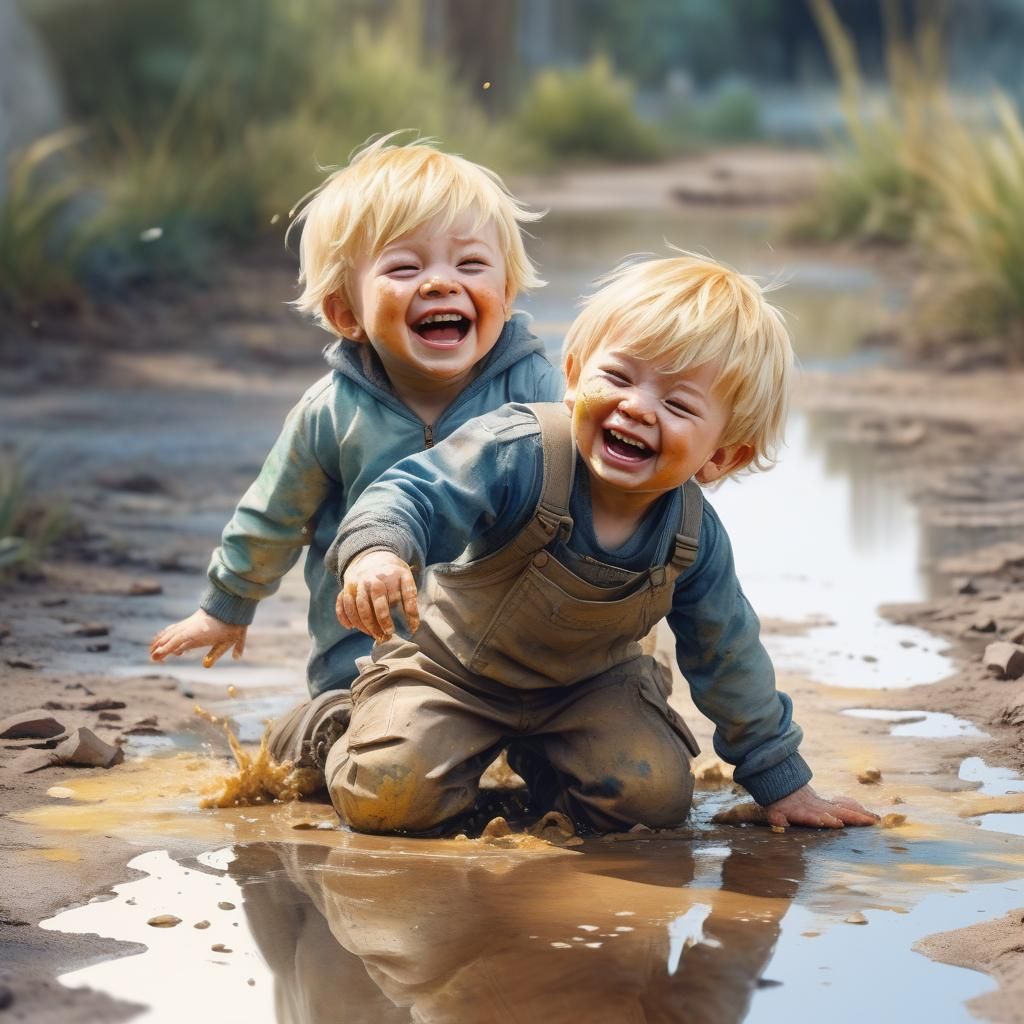 Falling in mud is hilarious  by @LoopyPenny