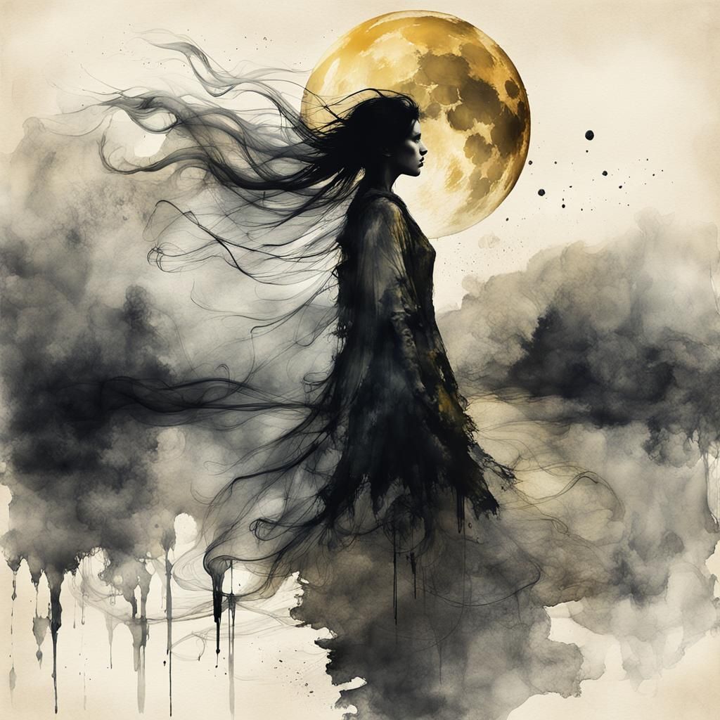 Ethereal Ghostly Figure in Dreamy Impressionistic Style