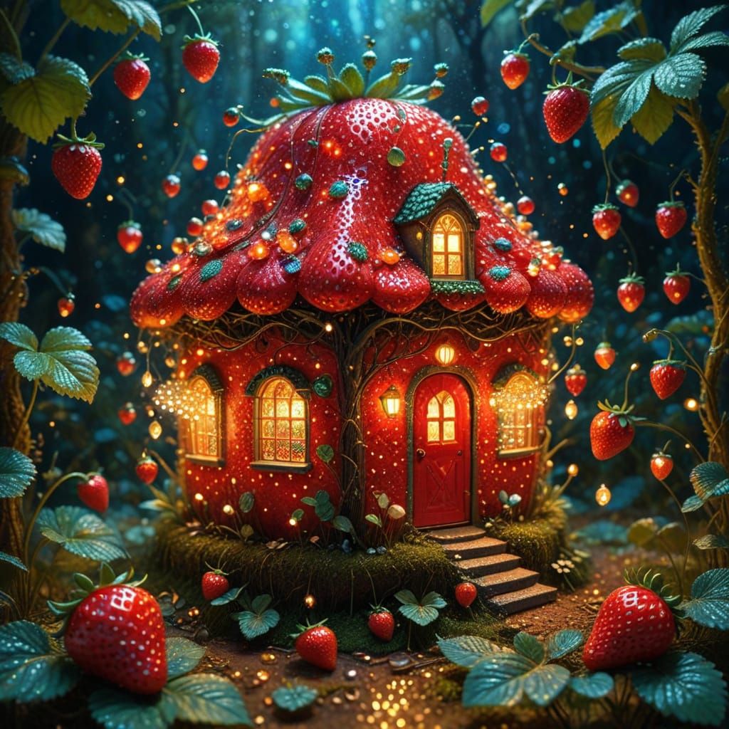 Strawberry house!   by @Hit moments
