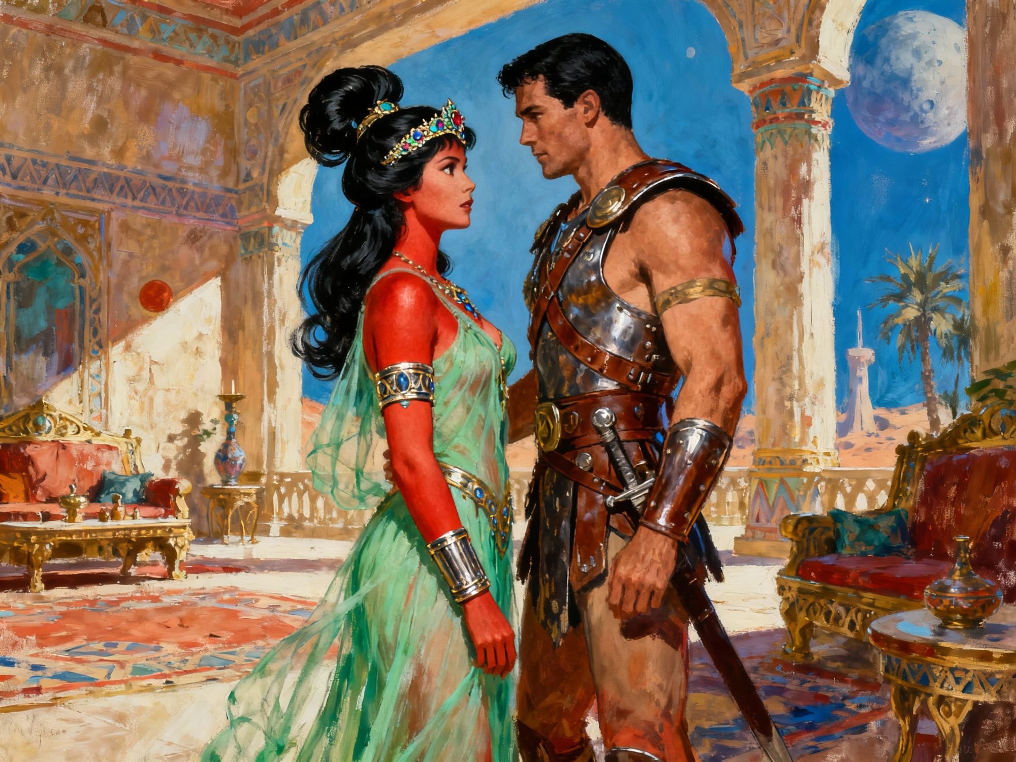 Artist impression of Edgar Rice Burrough's Dejah Thoris and John Carter