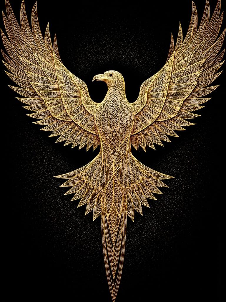 Fine line string art